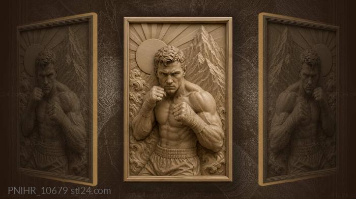 Bandaged fists under a rising sun 3d STL model