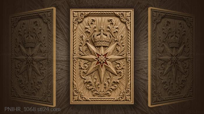 Crowned starburst with leafy branches 3d STL model