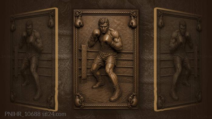 Boxer in the ring intense fight 3d STL model