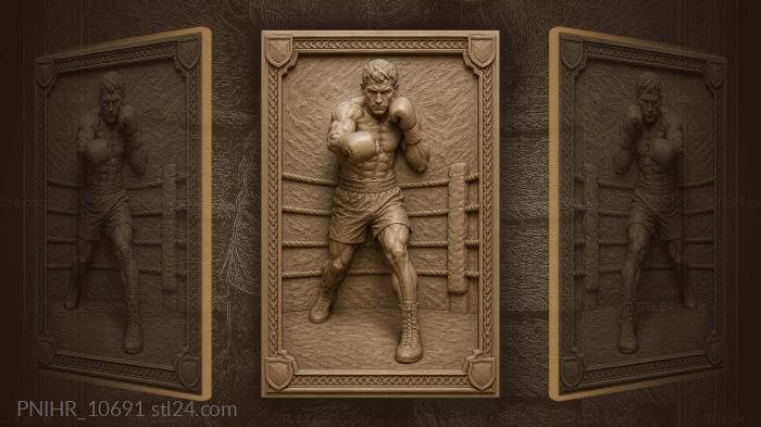 Fighter taking stance between the ropes 3d STL model