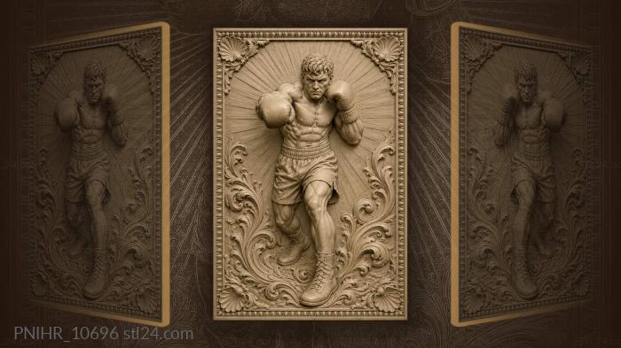 Rays of light around the boxer 3d STL model