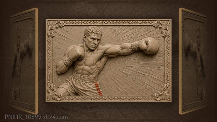 Right hook in red striped shorts 3d STL model