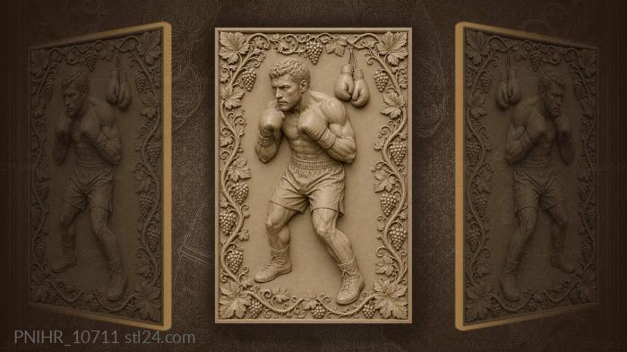 Boxer with hanging gloves grapevine 3d STL model