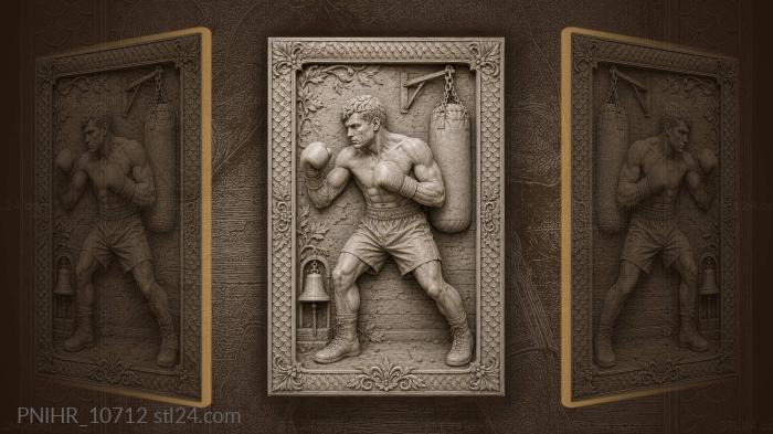 Boxer with punching bag bell 3d STL model