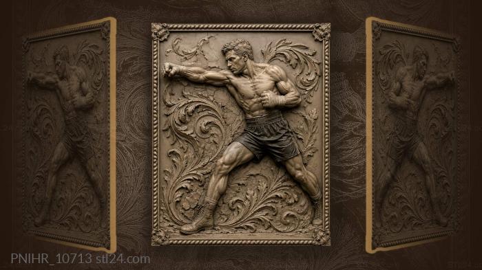 Straight punch in white hand wraps 3d STL model