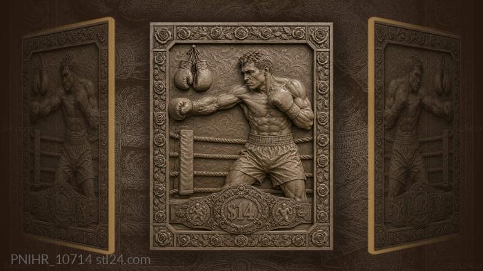 Boxer throws a powerful left hook 3d STL model
