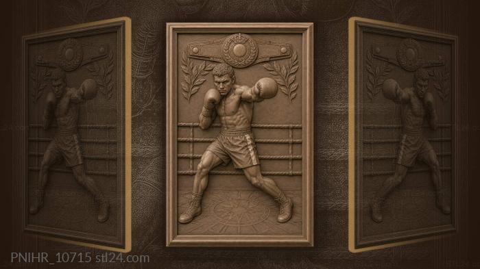 Boxer unleashing a powerful strike 3d STL model