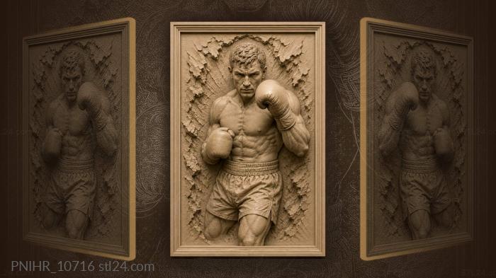 Determined boxer strong fighting spirit 3d STL model
