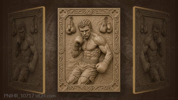 Two gloves hanging above his head 3d STL model