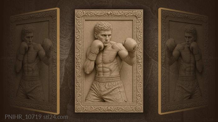 Boxer with patterned shorts strong stance 3d STL model