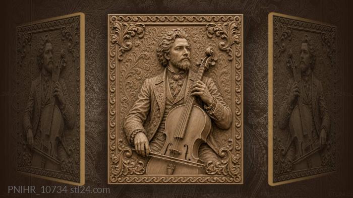Pablo Casals playing the cello 3d STL model