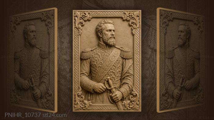 Noble officer with full beard 3d STL model