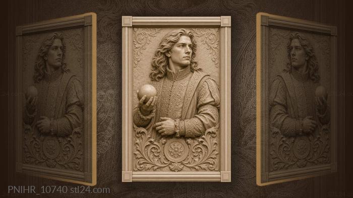 Noble man with golden sphere 3d STL model