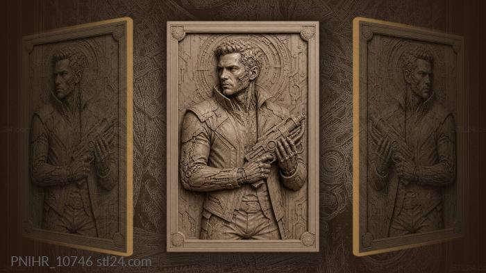Cybernetic man with futuristic tech 3d STL model