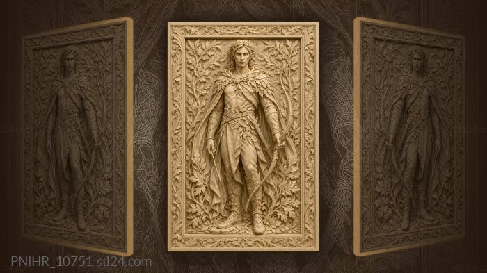 Elf archer with laurel wreath 3d STL model