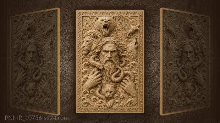 Bearded man amidst ocean waves 3d STL model