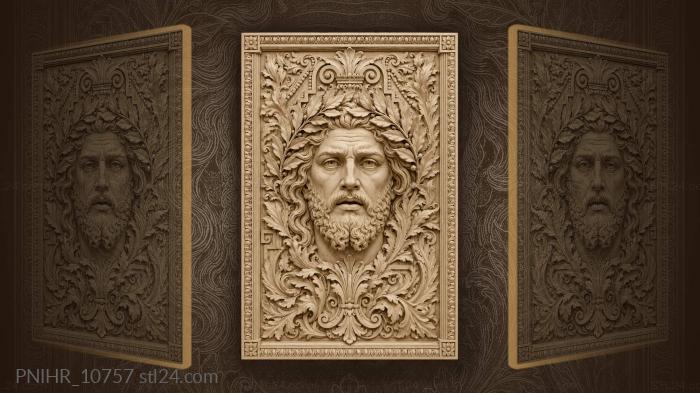Laurel wreath portrait noble head 3d STL model