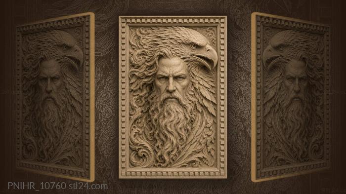 Eagle man with noble beard 3d STL model