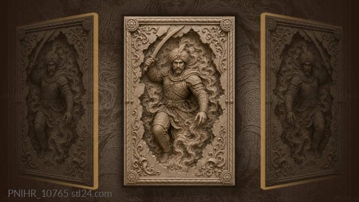 Warrior breaking through ancient borders 3d STL model