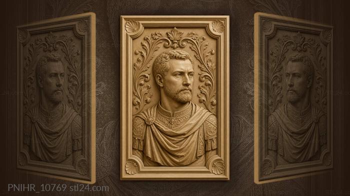 Warrior in tunic with shoulder ornaments 3d STL model