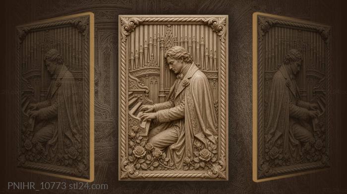 Organist with rose dramatic scene · Ludwig van Beethoven 3d STL model