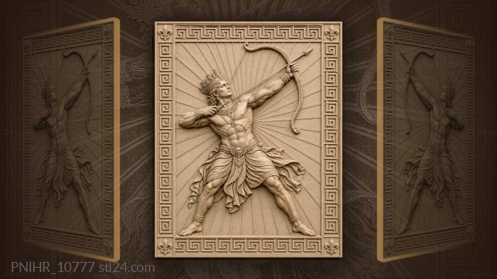 Archer king with sunburst glory 3d STL model