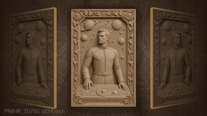 Space explorer with celestial backdrop 3d STL model
