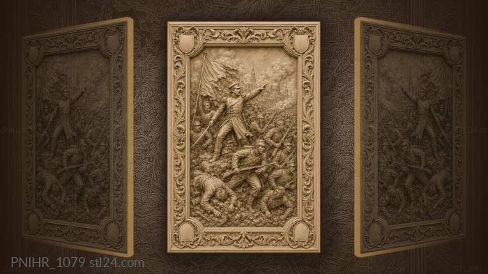 Fierce battle with city backdrop 3d STL model