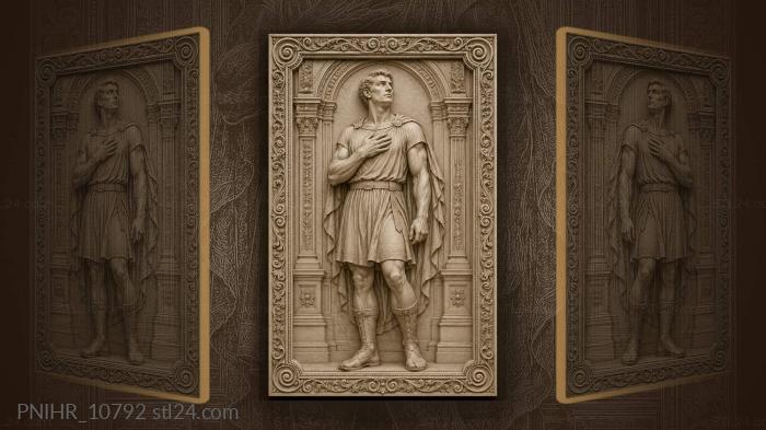 Hero with hand upon his heart 3d STL model