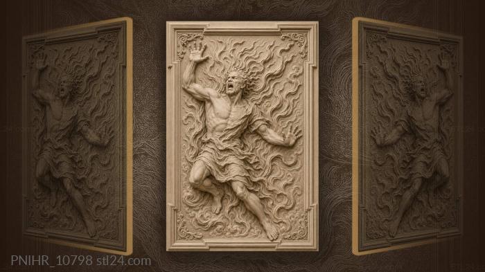 Screaming man in swirling lines 3d STL model