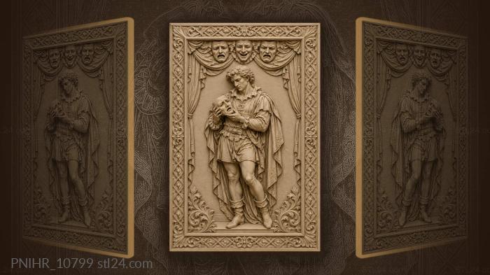 Actor with masks draped curtains 3d STL model