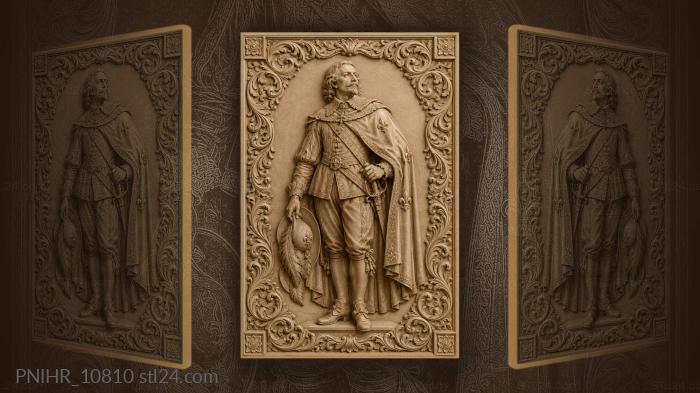 Noble gentleman with feathered hat 3d STL model