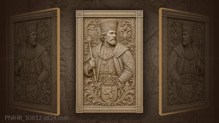 Noble with sceptre in tall hat 3d STL model