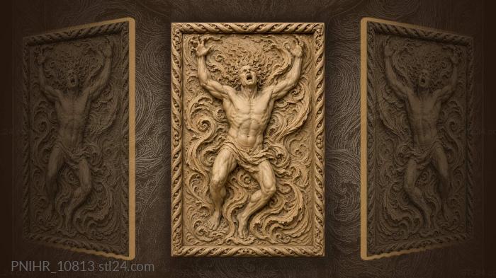 Anguish surges around a screaming man 3d STL model