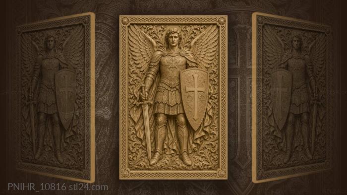 Winged warrior with cross shield 3d STL model