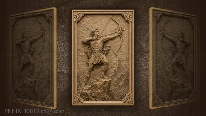 Archer pulling arrow toward the sky 3d STL model