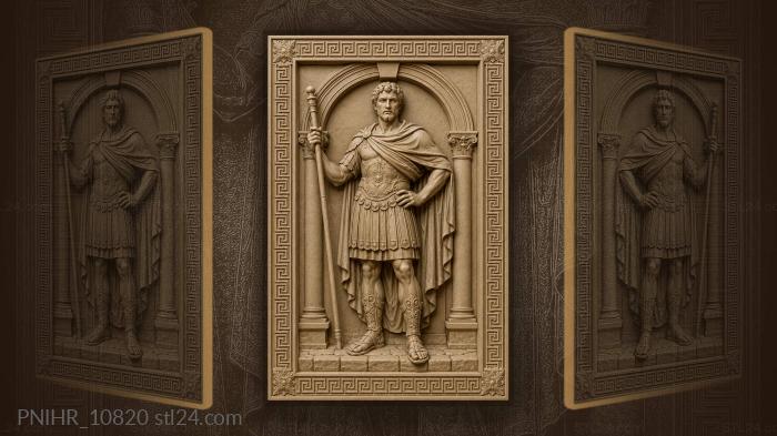 Cloaked traveller with upright staff 3d STL model