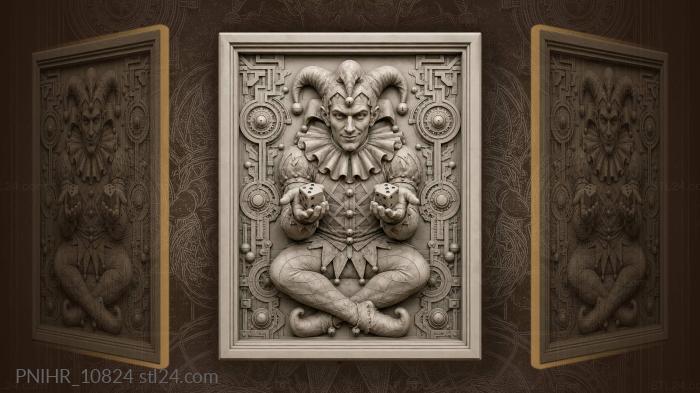 Jester throws dice among gears 3d STL model