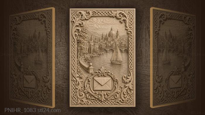 Town receiving a letter by sail 3d STL model