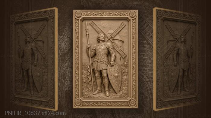 Spearman before a stylized wing 3d STL model