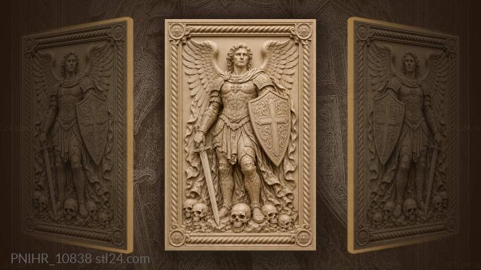 Crusader with sword and cross shield 3d STL model