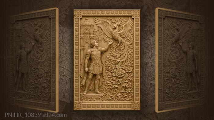 Warrior reaching toward the rising phoenix 3d STL model