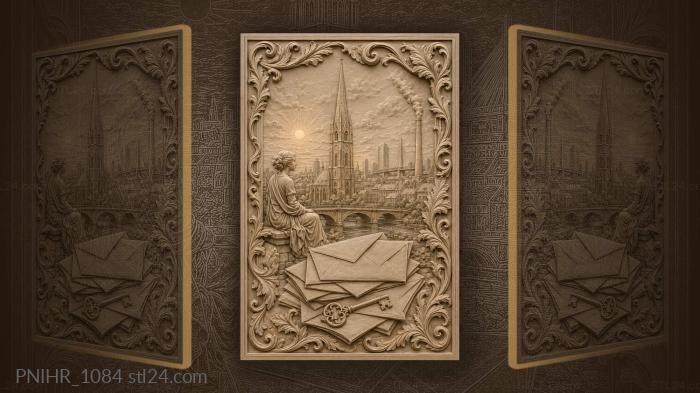 Sunrise city with letters and key 3d STL model