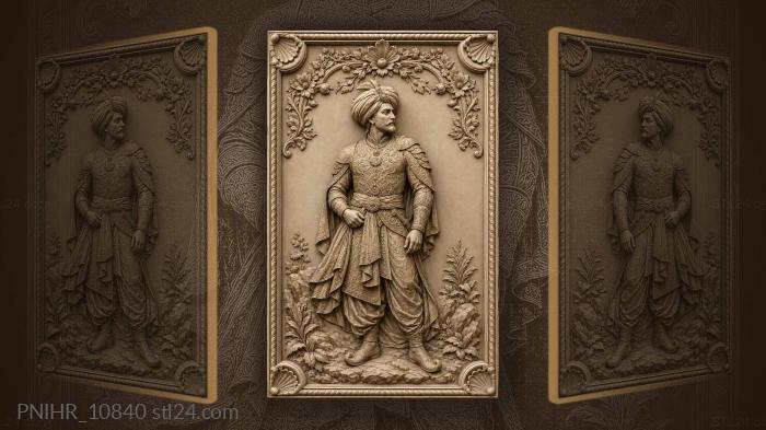 Eastern warrior with floral crown 3d STL model