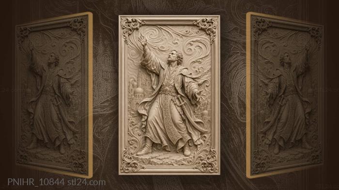 Sorcerer overlooking ancient city towers 3d STL model