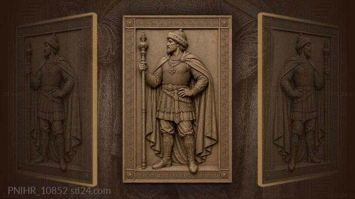 Warrior in fur hat with sceptre 3d STL model