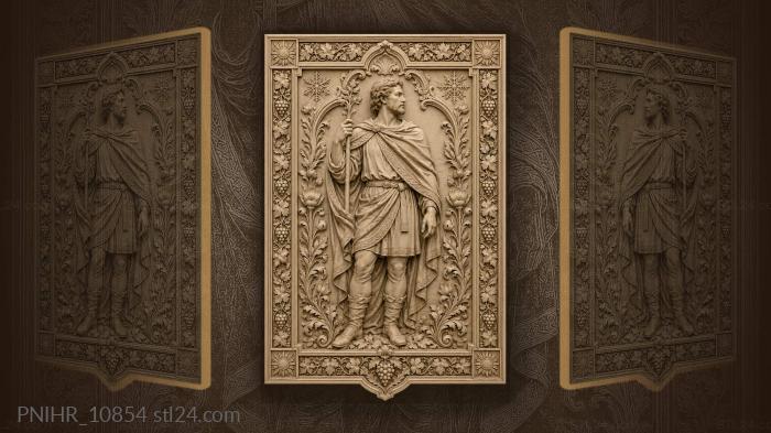 Raised staff among blooms and snowflakes 3d STL model