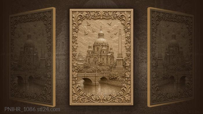 Kursk city view with cathedral 3d STL model