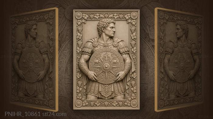 Warrior in armour with nautical motifs 3d STL model