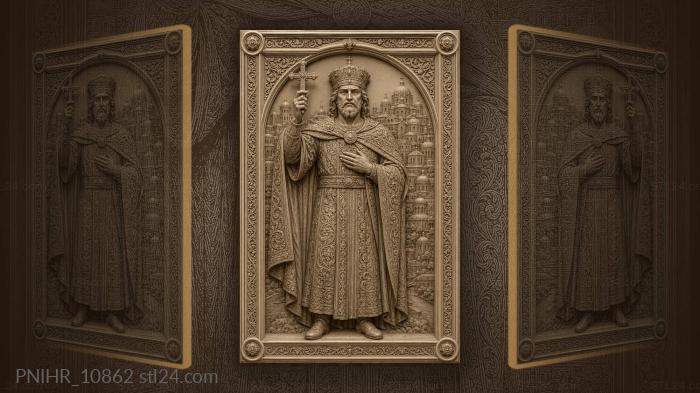 Ruler raising cross above domed city 3d STL model